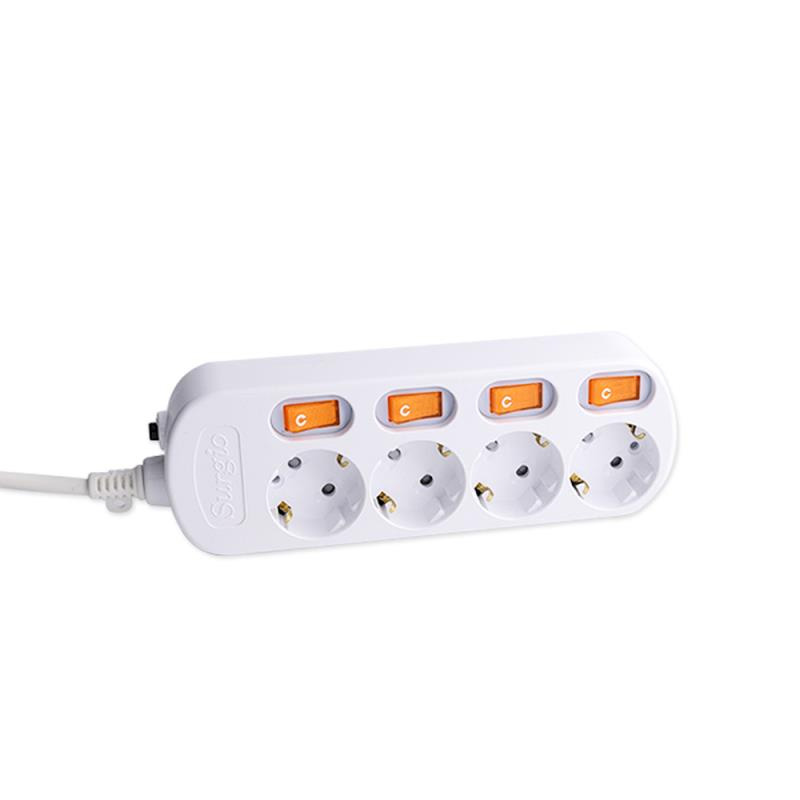220V-250V 4 আউটলেটগুলি স্বাধীন সুইচ সহ ইইউ স্ট্যান্ডার্ড সকেট 220V-250V 4 আউটলেটগুলি স্বাধীন সুইচ সহ ইইউ স্ট্যান্ডার্ড সকেট